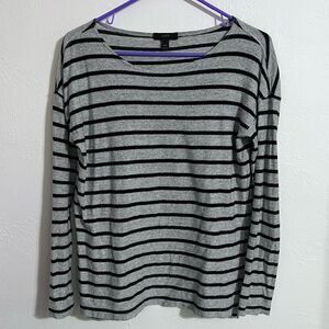 J. Crew black and gray deck stripe lightweight oversized knit top, size XXS